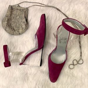 SOLD • 90s Rodolphe Menudier Leather and Lucite Heels 5.5